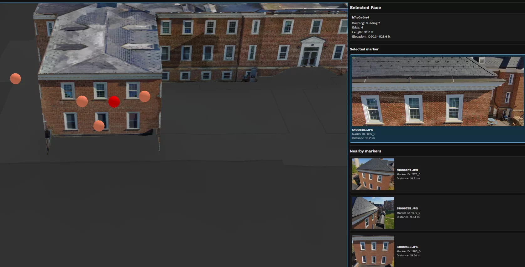 Rendering markers after face selection Marker Selection