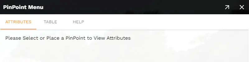 PinPoint menu with no placed points