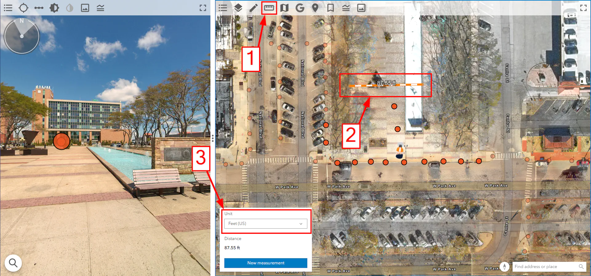 Measuring in the Map Pane