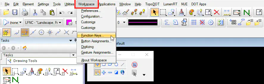 Navigate to Function Key tool in MicroStation V8i