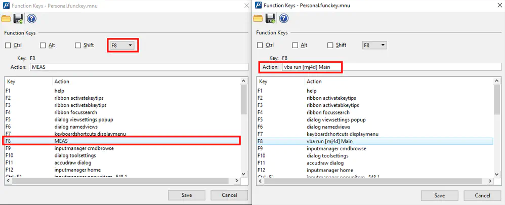 Assign the MJ4D tool to a Function Key shortcut for quick access in MicroStation Connect