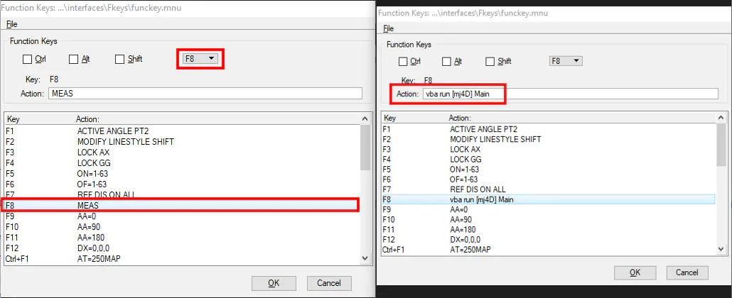Assign the MJ4D tool to a Function Key shortcut for quick access in MicroStation V8i