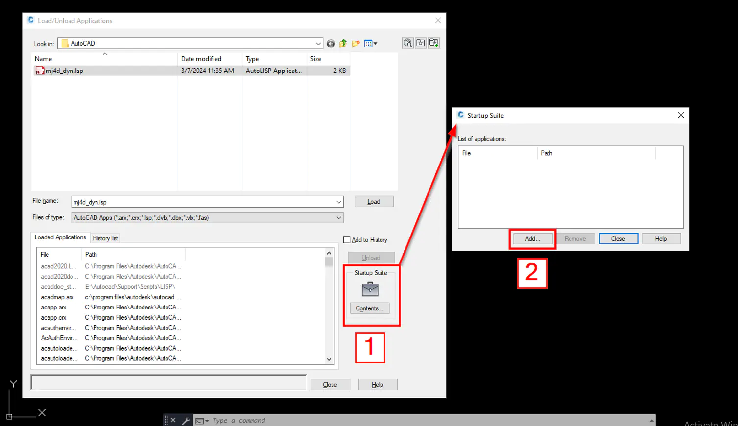 Add the MJ4D tool to the Startup Suite